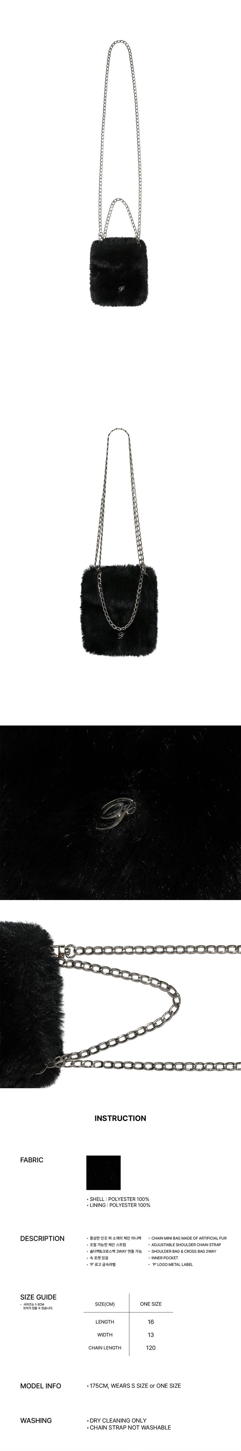 SOPHIA FUR MINI BAG black