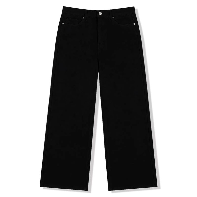 basic washing wide cotton pants (black)