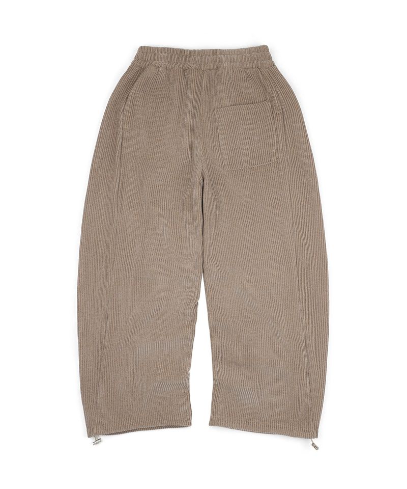 Curved Corduroy Pants - Beige
