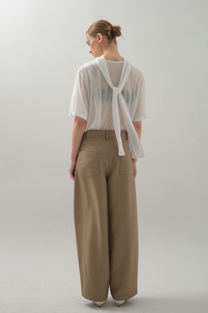 Barrel Line Pants_Beige