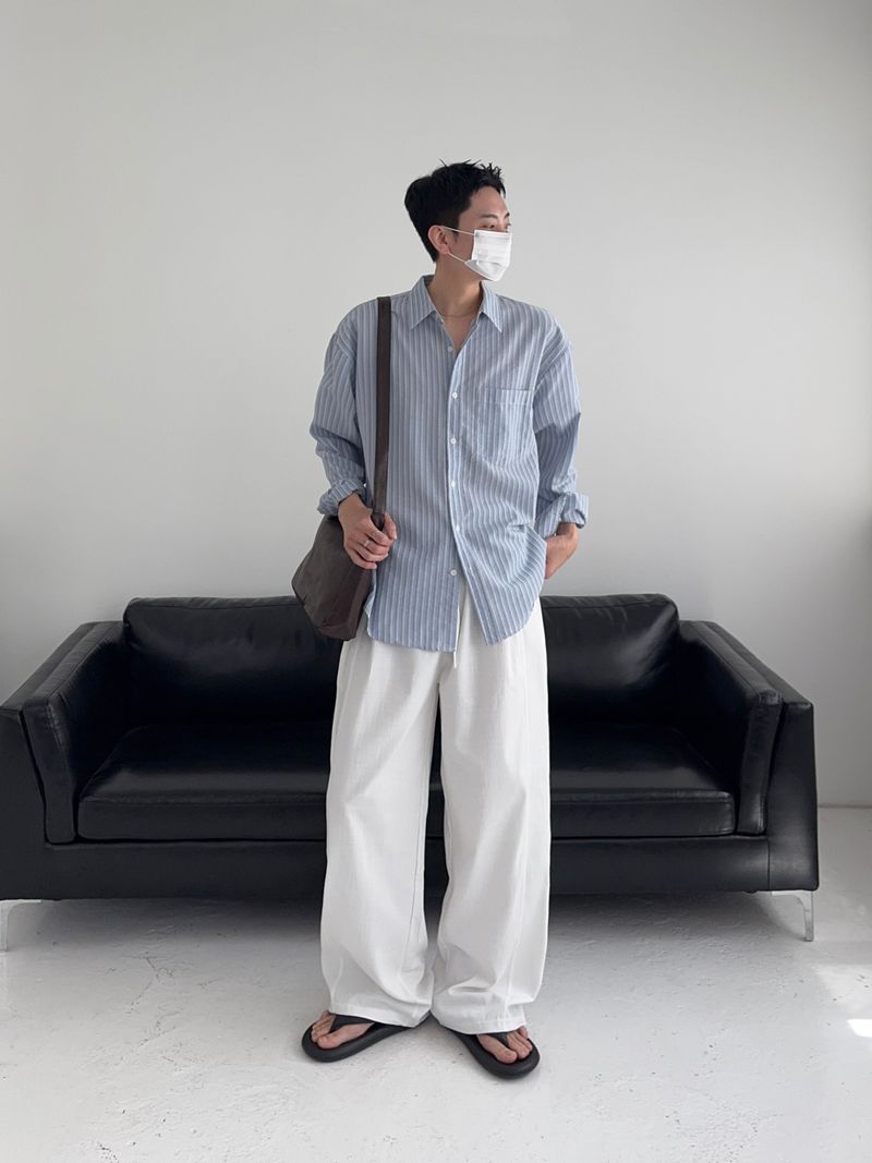 SY Relaxed Fit Seersucker Stripe Shirt (4C)