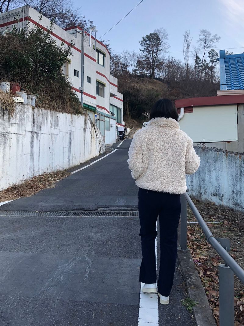 Wild fur collar jacket