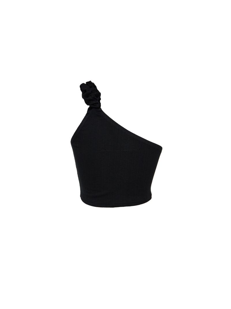 UNBALANCED WRINKLE TOP_BLACK