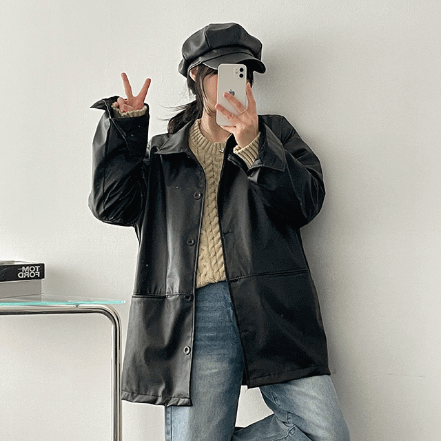 hijjoo（ハイチュー）の「Conta レザーロングジャケット（ジャケット/アウター）」