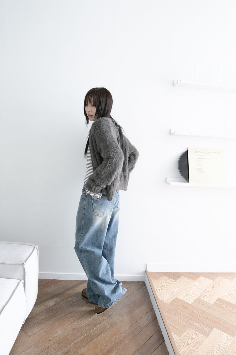 fringe tail wide denim(S-L)
