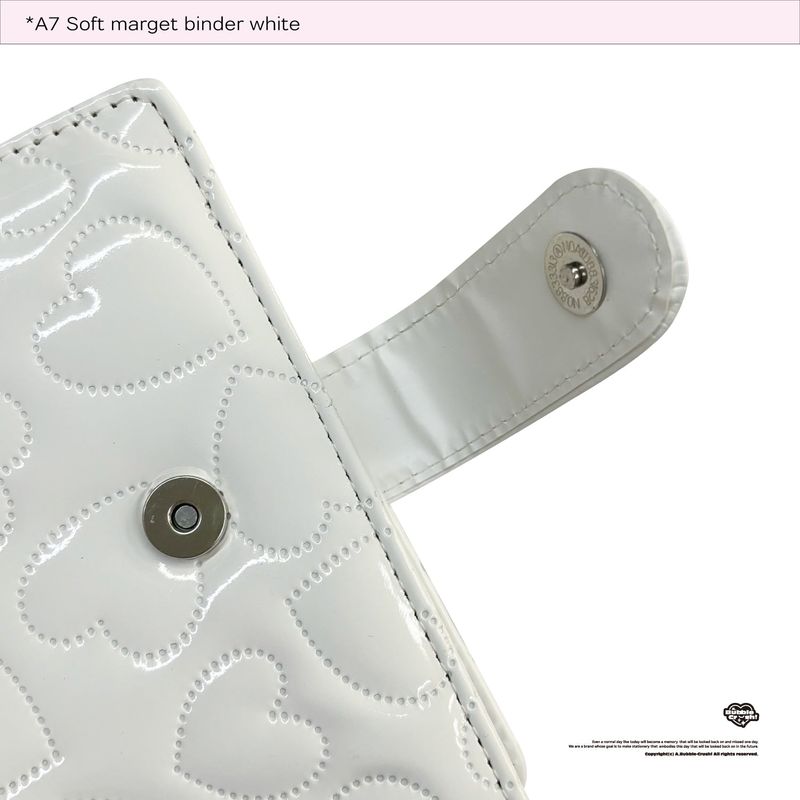 A7 soft magnet button binder white
