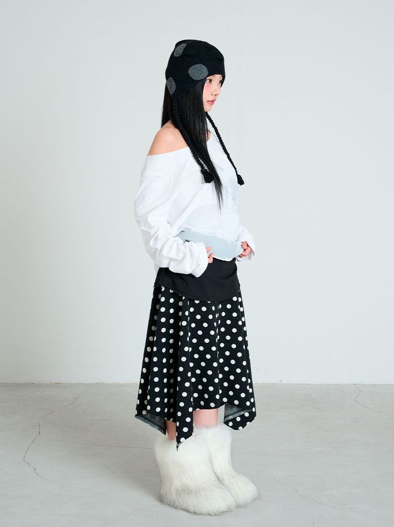 DOT SYMBOL UNBALANCED SKIRT