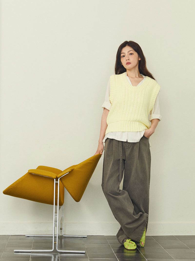 ALARMSEOUL(アラームソウル)の「ALARM ONE TUCK BELTED DYEING PANTS BROWN_WOMAN(Pants)」