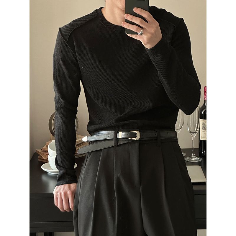 LAURANT（ロラン）の「[MUSCLE FIT] Shoulder cutting knit sleeves(3color)（Tops）」