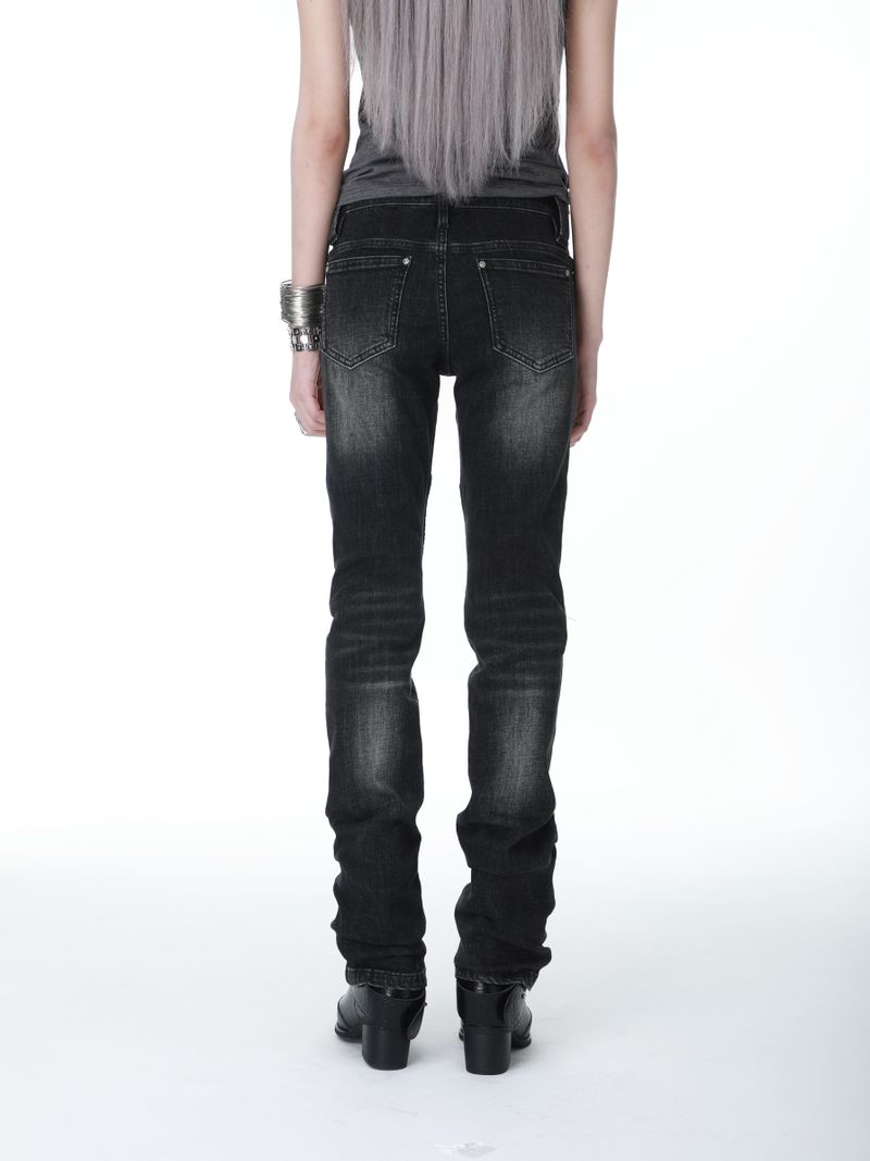 SEXXDEVIL Moto Washed Straight Jeans
