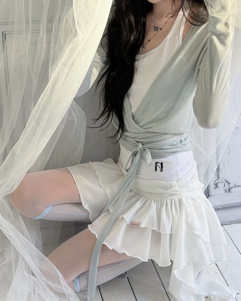Tutu Chiffon Winged Shirred Skirt