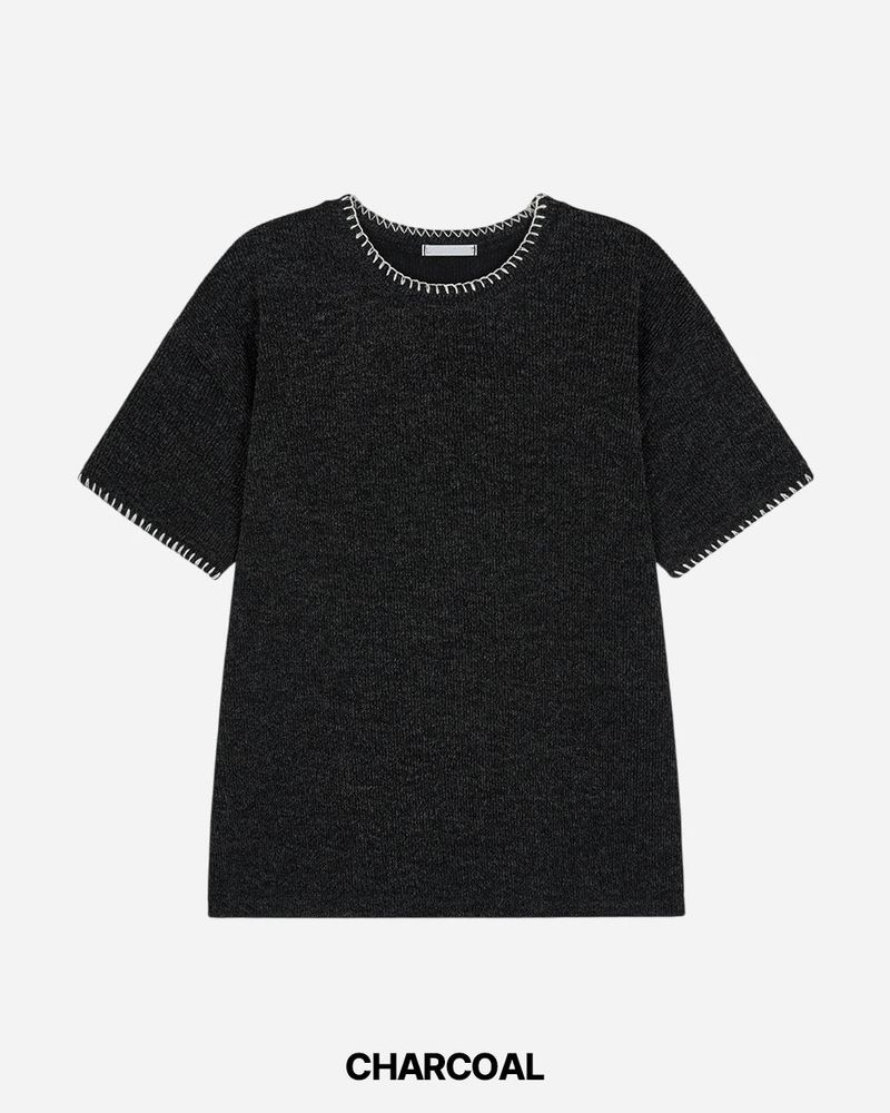 Stitch Crop short Sleeve Knit