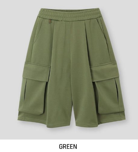 Toffee Wide Cargo Bermuda Pants