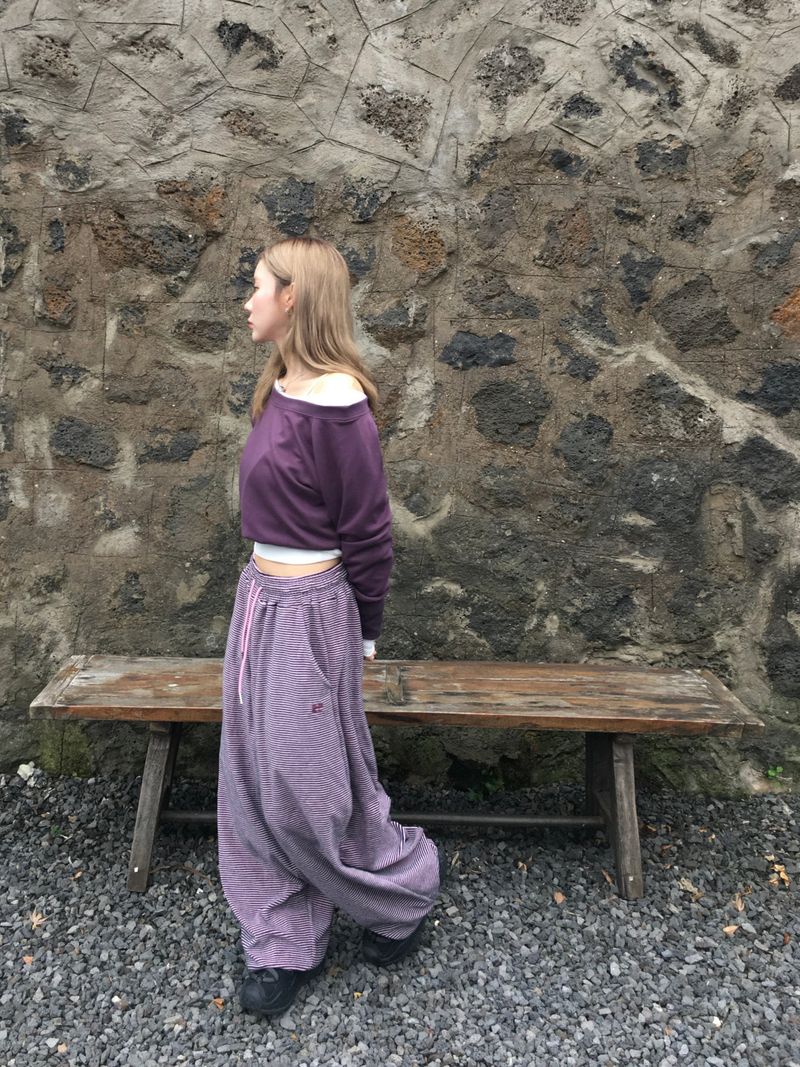 [Ritcore MADE] Striped Terry Wide Pants (3c)