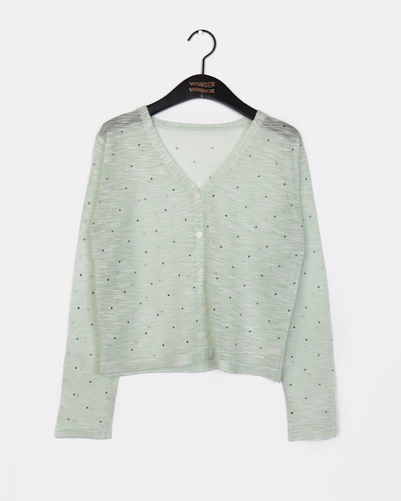 Flan Summer See-through Dot Cardigan