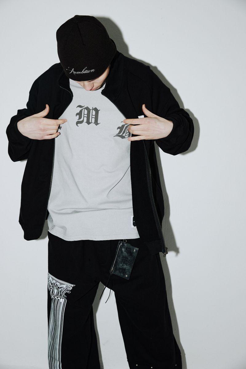Rivet Wide Sweat Zip-up (Clean-black)
