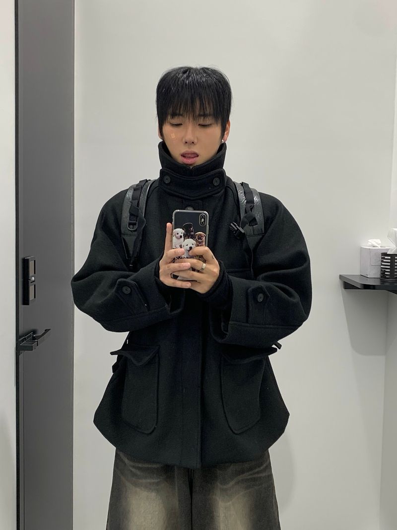 DISCERNMENT(ディサーンメント)の「Blended Neck Vizo Line Short Coat 3C(Jackets/Outerwear)」