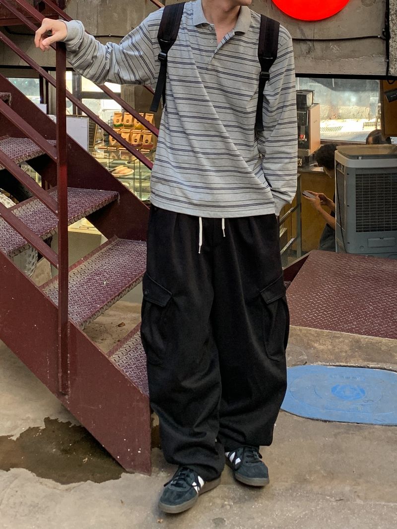 Dean Button Cargo Sweat Pants