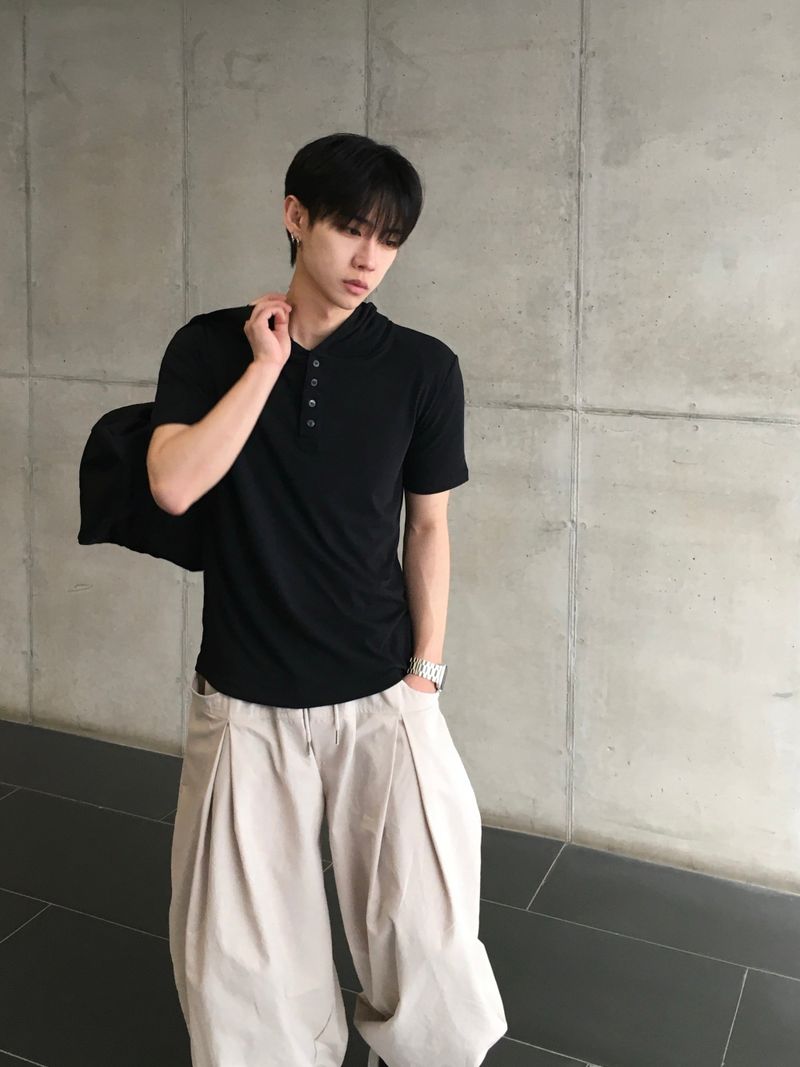 Mier Linen Cut-out Wide Pants 4C