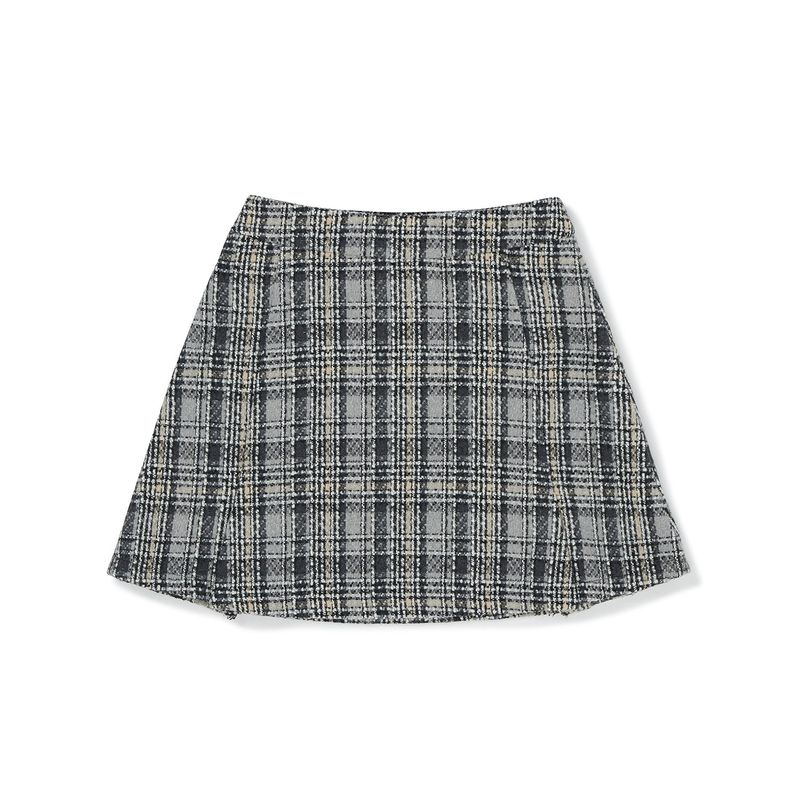 ツイードセットアップミニスカート / Tweed Set-up Mini Skirt [BLACK]