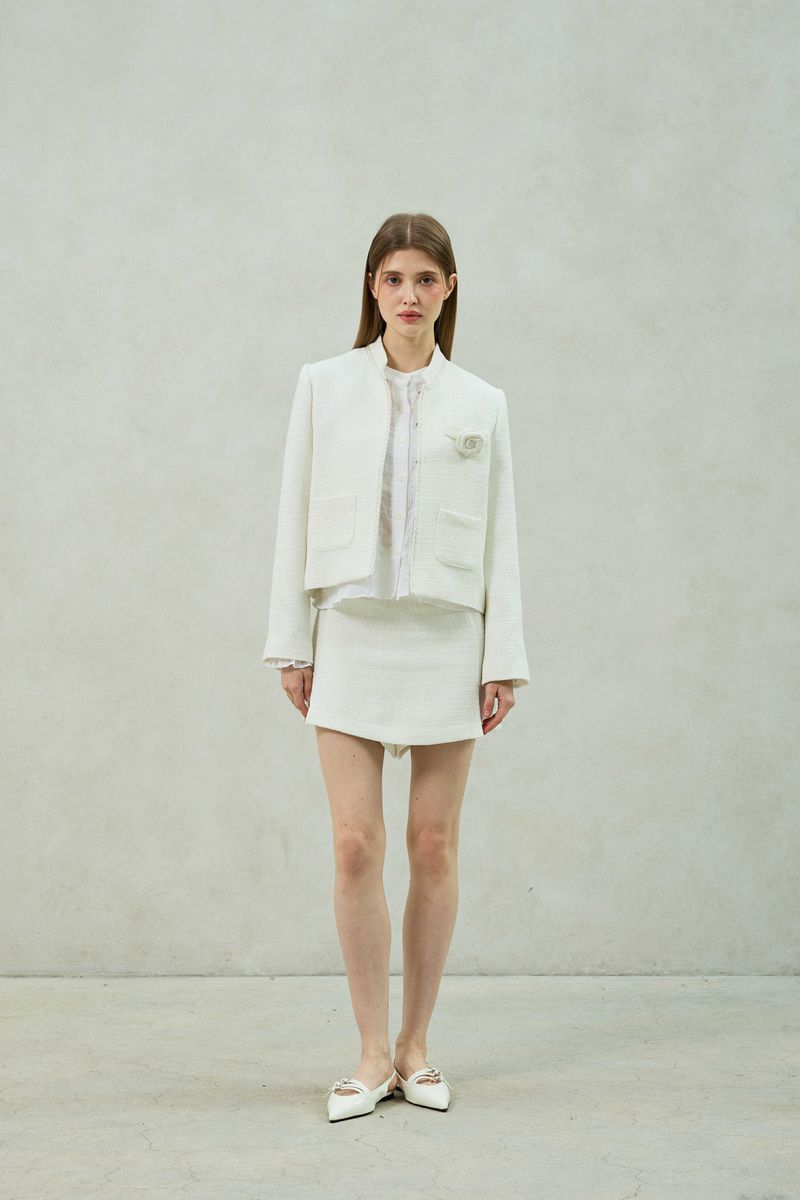AGLOW TWEED JACKET / WHITE