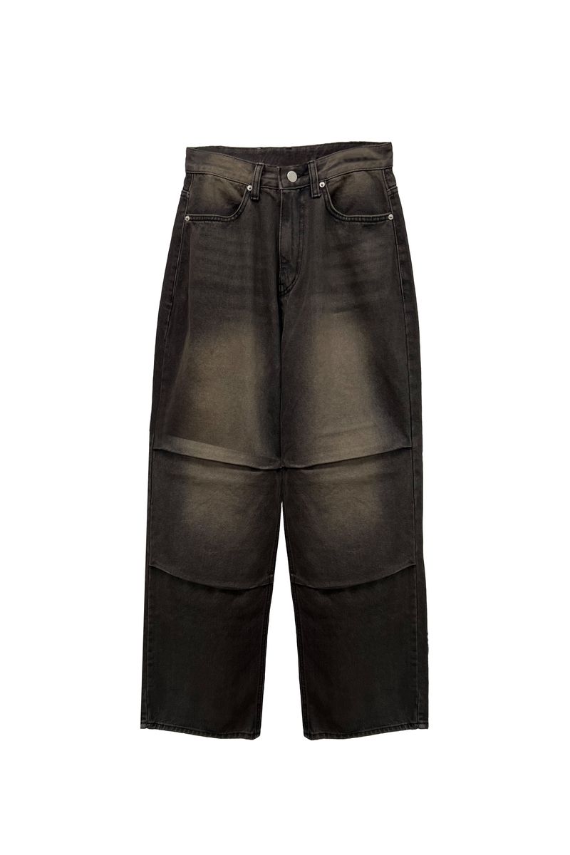AKARI PPINTUCK DENIM PANTS / BLACK