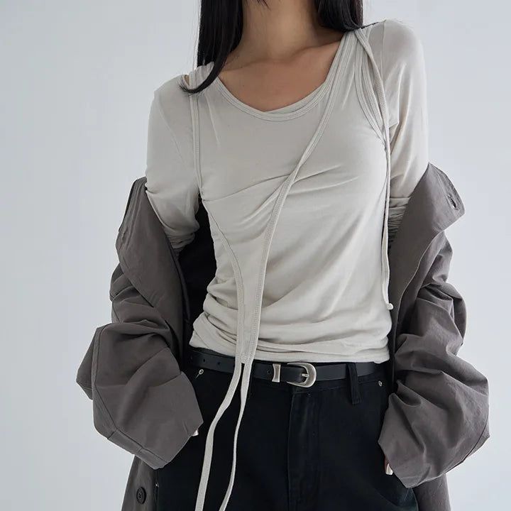 blitti（ブリッティ）の「[Roika] String Sleeveless Layered Long-Sleeve T-Shirt - 2 Colors（Tops）」