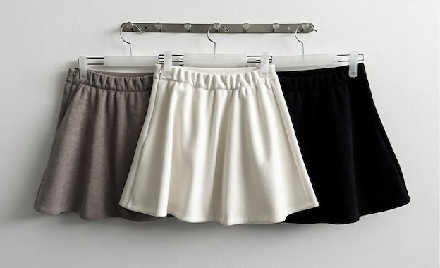 Lorton Wool Pin Tuck Flared Miniskirt