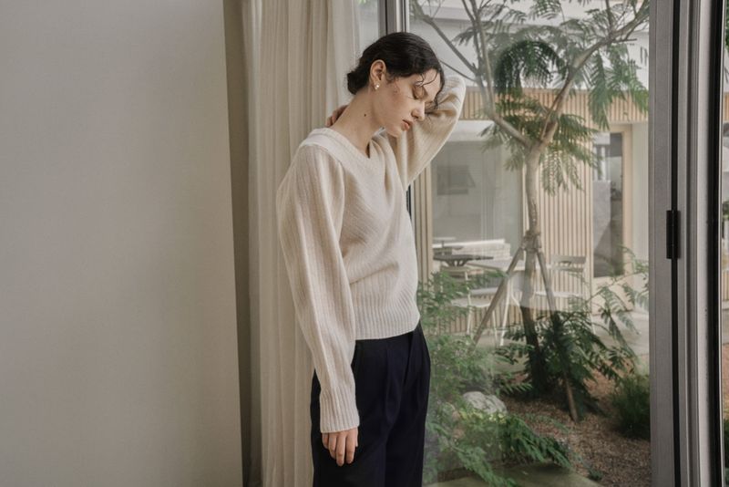 TUCK TWILL PANTS_NAVY