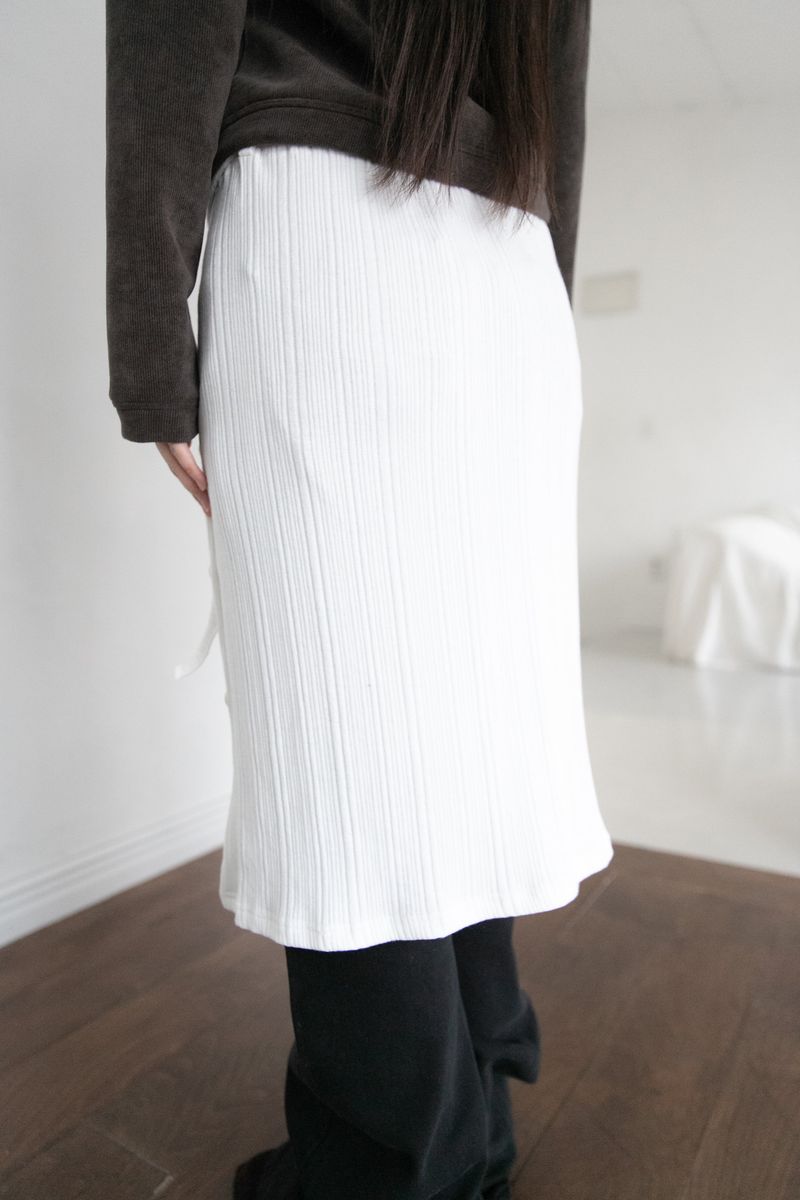 mild ribbed button midi skirt(3colors)