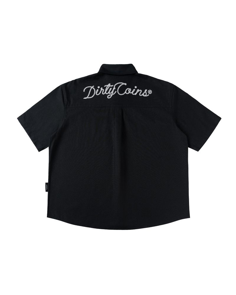 Rope Print Relaxed Shirt - Black