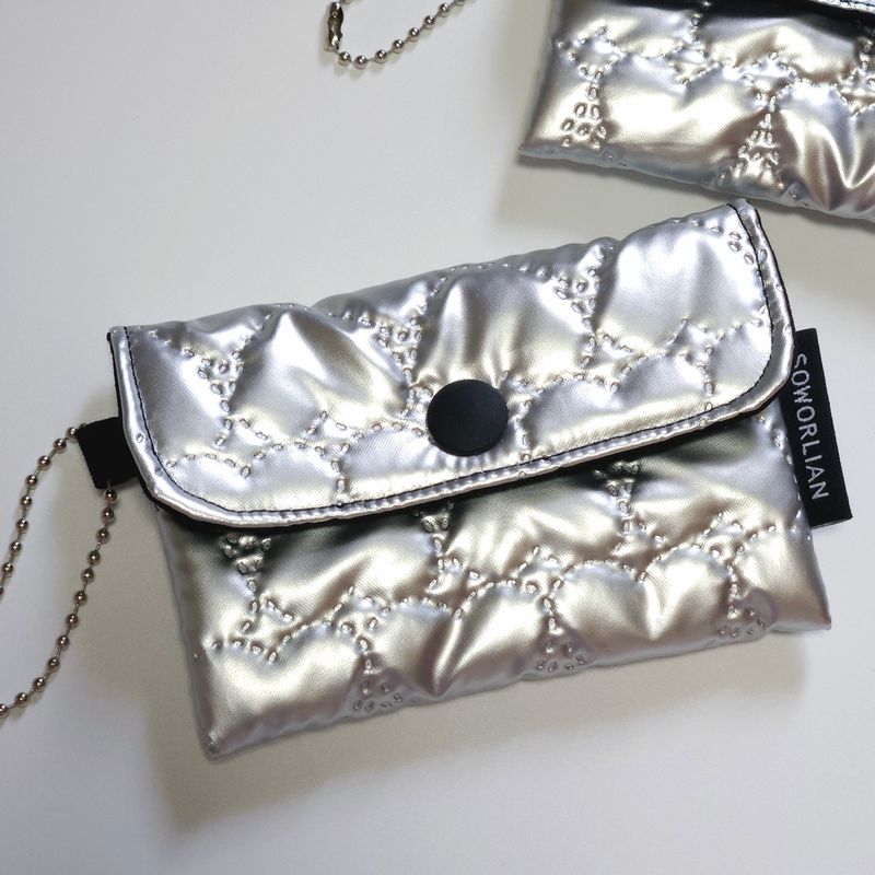 Simple Card wallet _Heart Silver