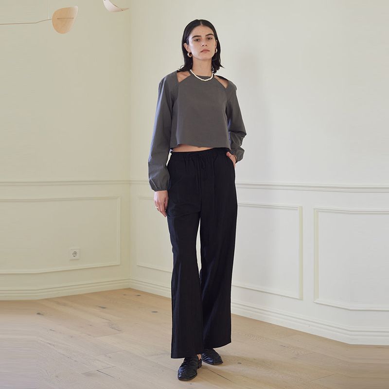 TMO BY 13MONTH（ティーエムオーバイサーティーンマンス）の「BASIC BANDING PANTS (BLACK)（Pants）」