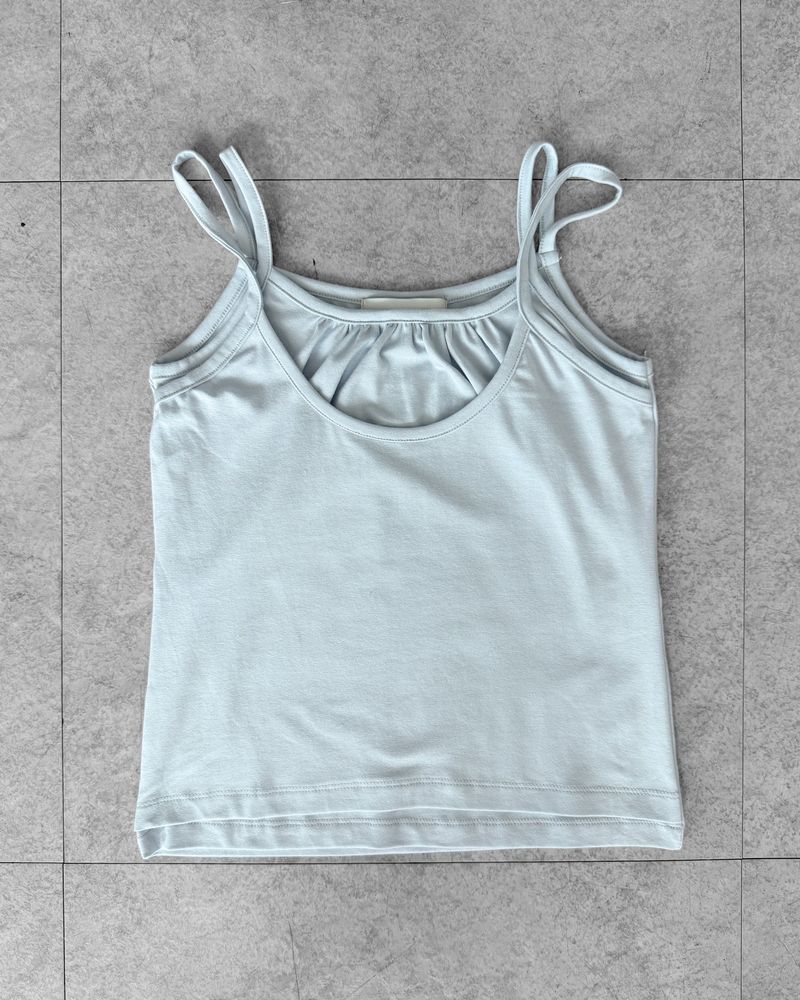 DUAL SHIRRING LAYERED CAMI