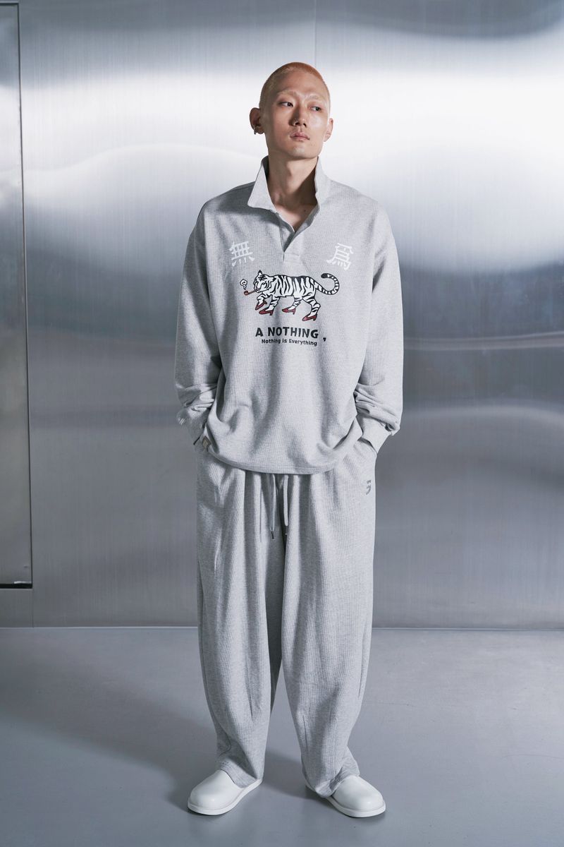 MU-WI PIN-KNIT COLLAR-TEE (Gray)