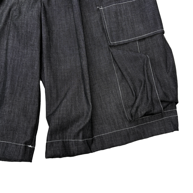  natural denim bermuda pants