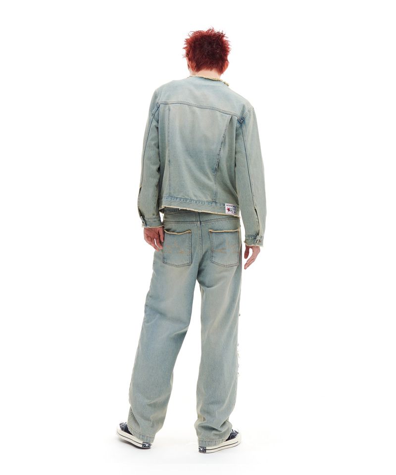 NON-COLLAR DENIM JACKET (LIGHT BLUE)