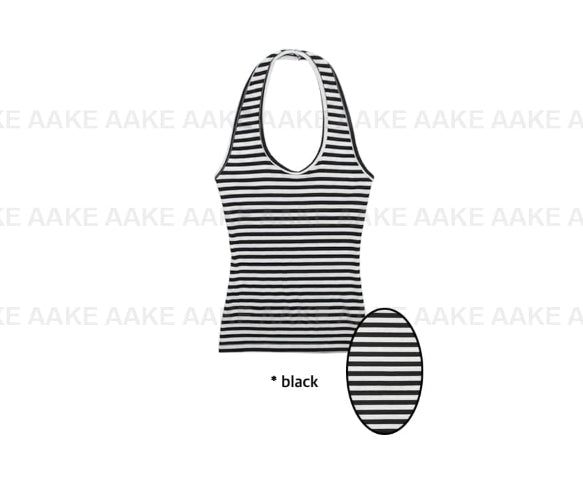 STRIPE HALTER TOP