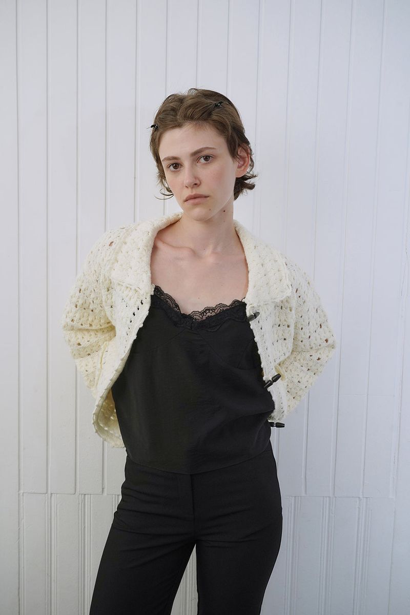 Loom crochet cardigan