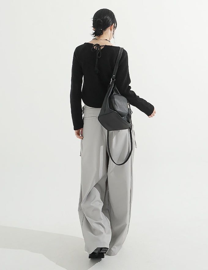Two-button Wrap Pants