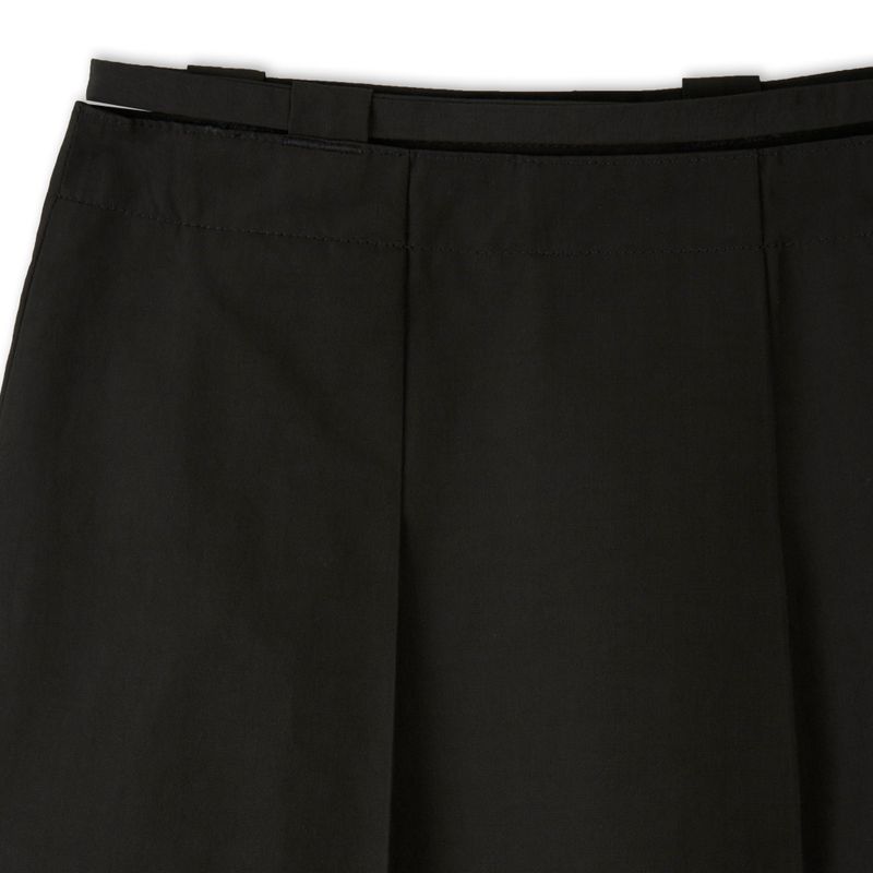 BROWN MIDI STRING BELT PLEAT SKIRT