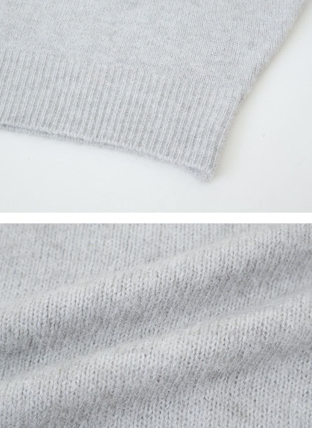 Wool Sleeve Button One Shoulder Knit (4color)
