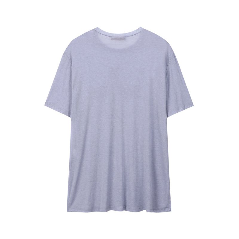 Lace Cross Half T-shirt - BLUE