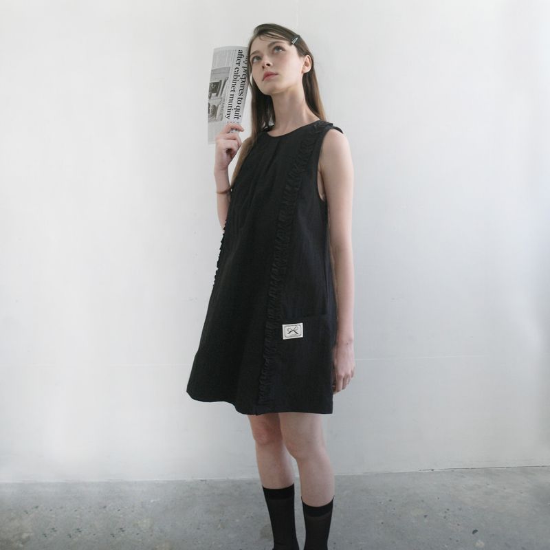Black Ruffle Mini Dress