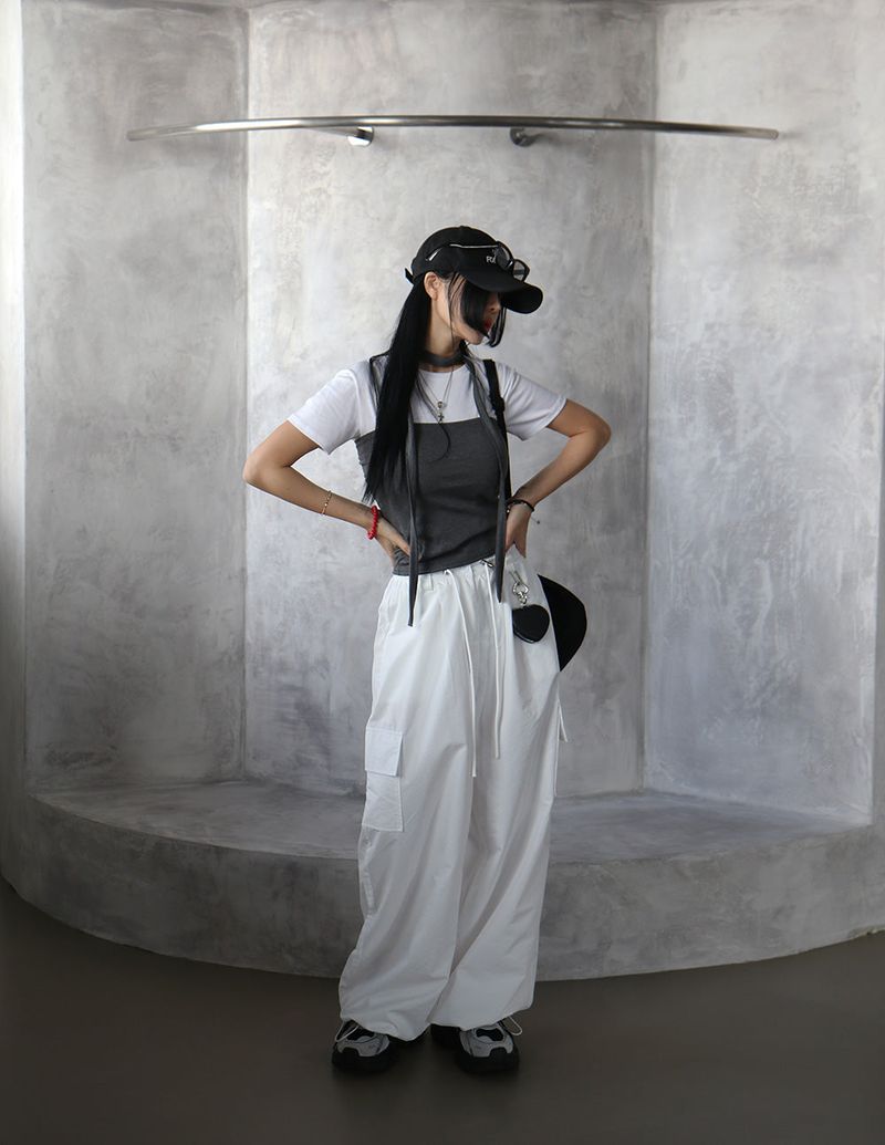 Nikki String Jogger Wide Cargo Pants