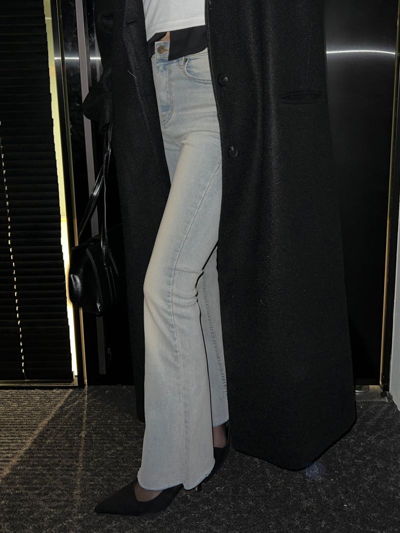 [UNISEX] Wool back button maxi long coat (Black)