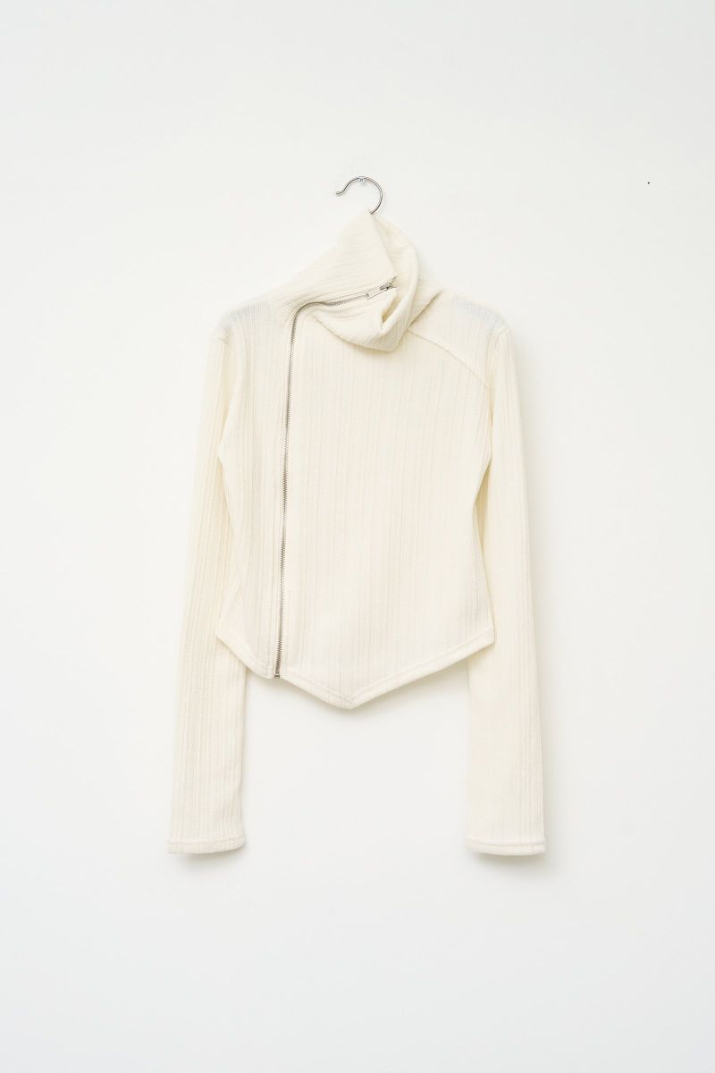 (W) Shield Slash Knitted Zip Up