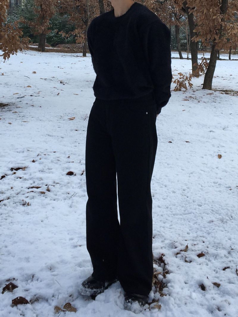 Semi-Wide Cotton Pants