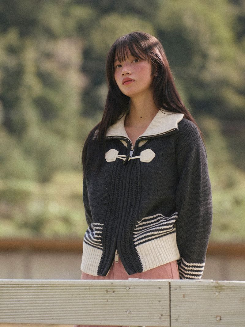 Toggle Button Wool Cardigan