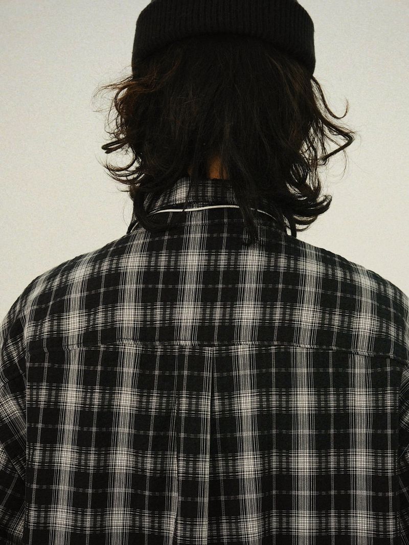 BU Hard Overfit Check Shirts Jacket